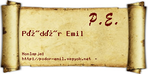 Pödör Emil névjegykártya