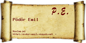 Pödör Emil névjegykártya