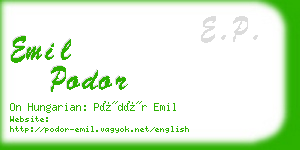 emil podor business card